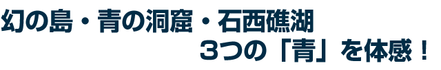 幻の島・青の洞窟・石西礁湖3つの「青」を体感!