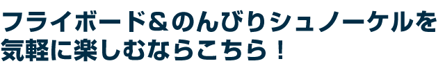 フライボード＆のんびりシュノーケルを気軽に楽しむならこちら！