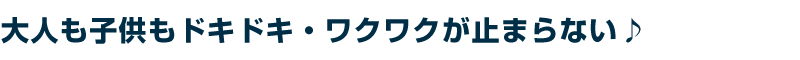 大人も子供もドキドキ・ワクワクが止まらない♪