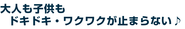 大人も子供もドキドキ・ワクワクが止まらない♪