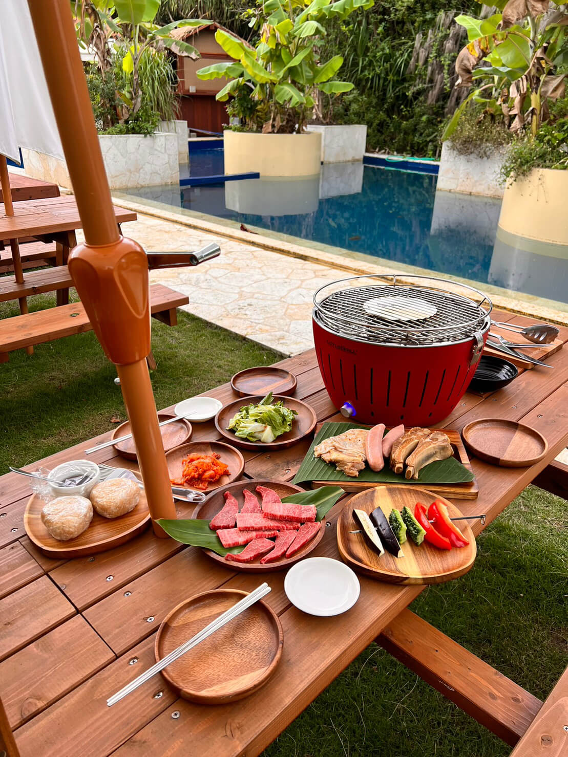 セルフBBQ（プールサイド）