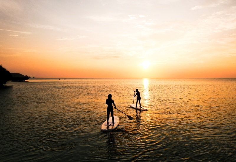 石垣島-SUP-夕日を楽しむ