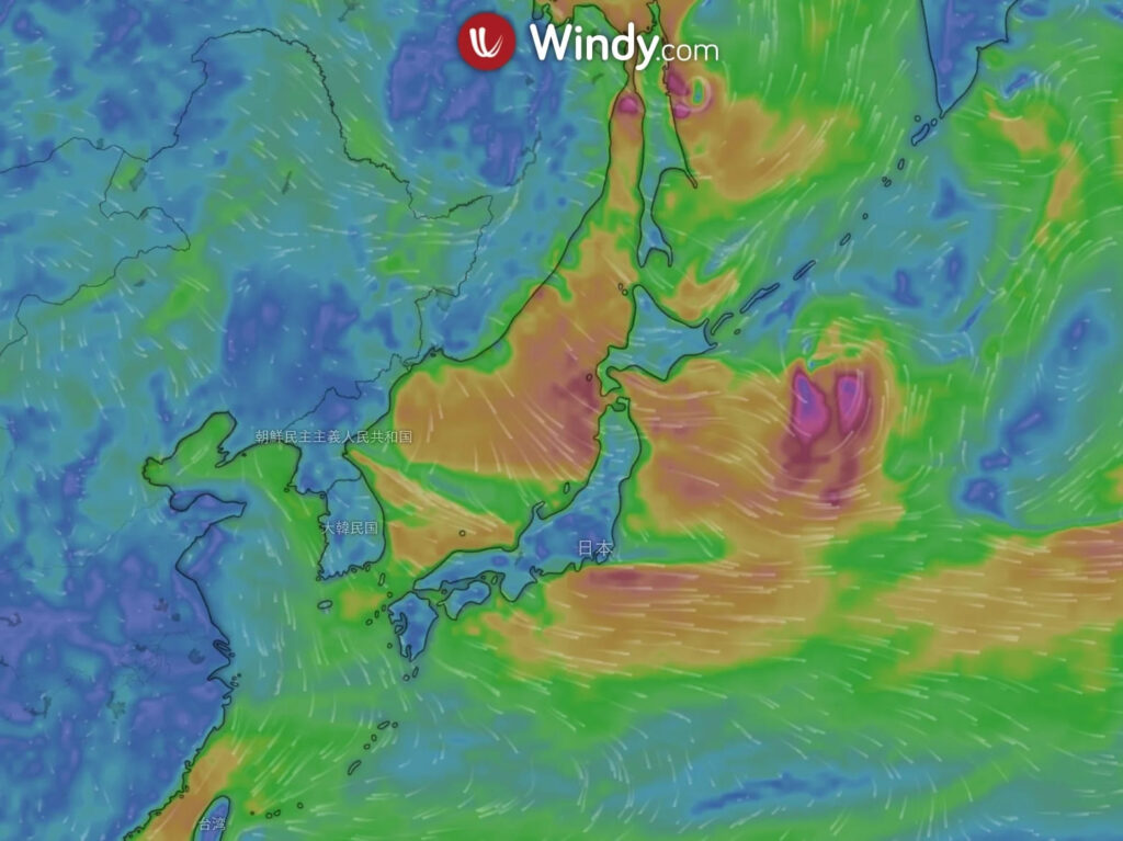 風向きを確認するサイトのイメージ画像